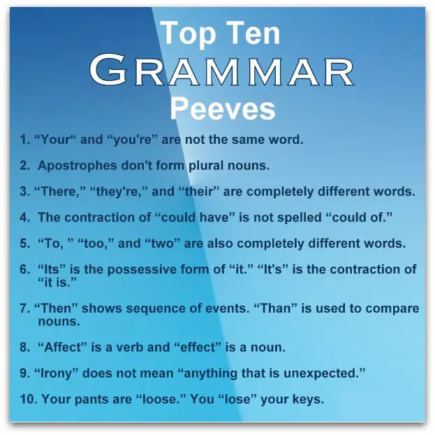 common grammar mistakes uk